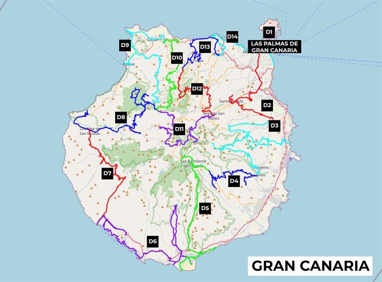 14-tägige Rundreise durch Gran Canaria auf der Karte