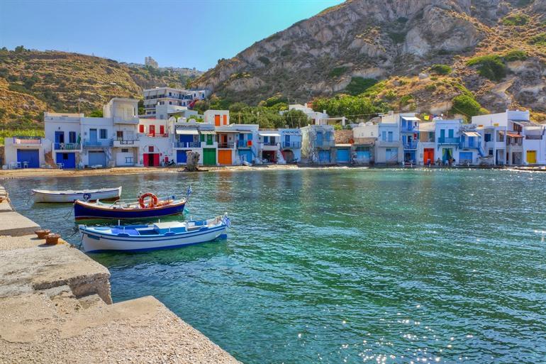 Besuchen Sie das farbenfrohe Fischerdorf Klima auf Milos