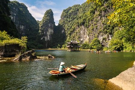 Bootstour auf dem Trang An in Ninh Binh