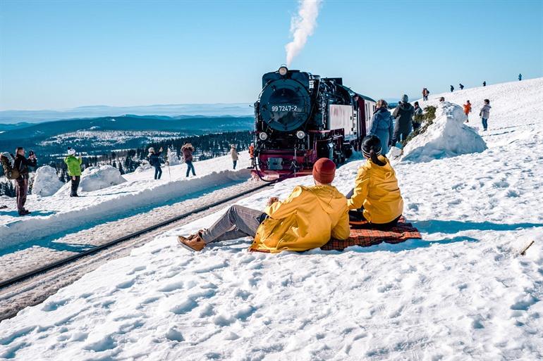 Brockenbahn in der Wintersaison, Harz