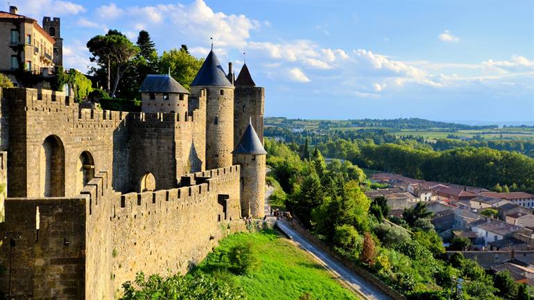Carcassonne Restaurierung mit Schiefer