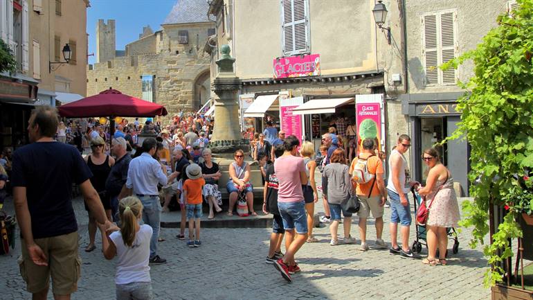 Warteschlangen in Carcassonne