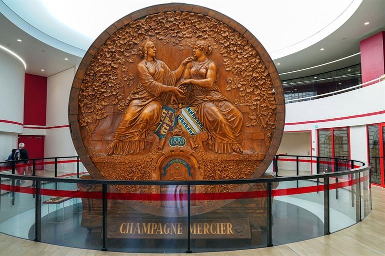 Besuch des Champagnerfasses im Champagnerhaus Mercier in Epernay