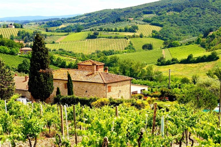 Chianti-Wein in der Toskana