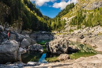 Schwarzer See (Crno jezero) im Triglav-Nationalpark, Meren-Tal, Slowenien