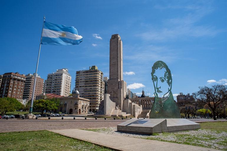 Die argentinische Flagge in Rosario