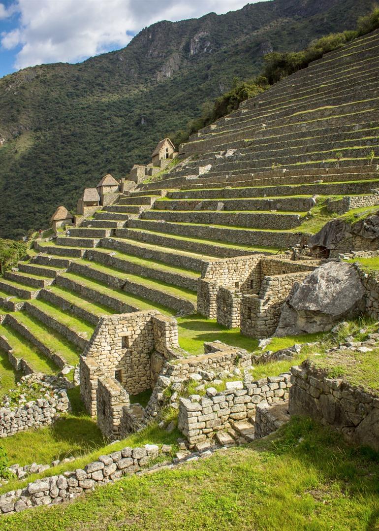 Die breiten Treppen oder Terrassen von Machu Picchu
