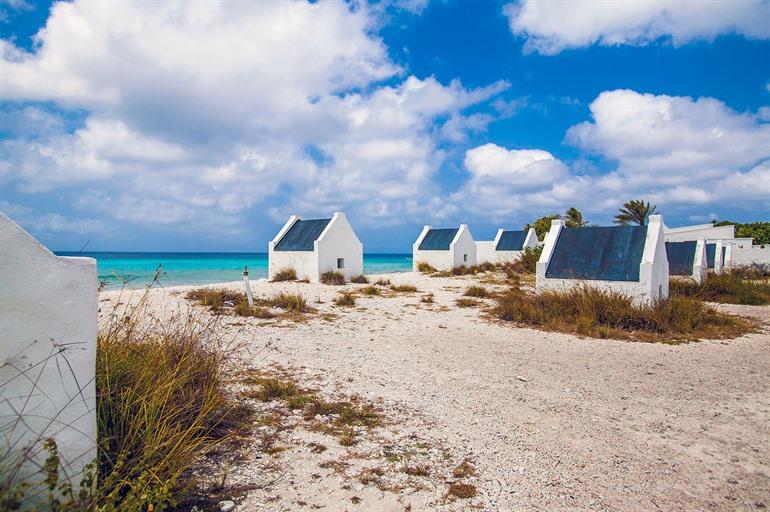 Die historischen alten Sklavenhäuser auf Bonaire