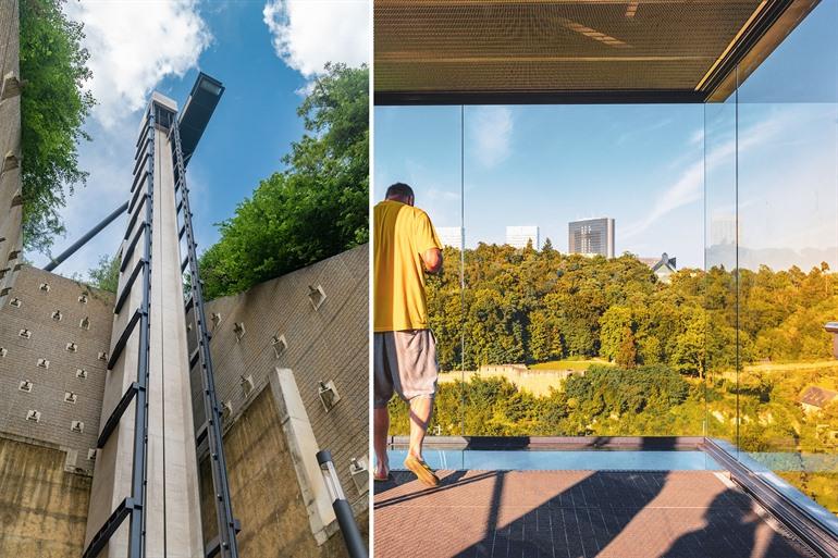 Die panoramische Pfaffenthal-Seilbahn in Luxemburg-Stadt