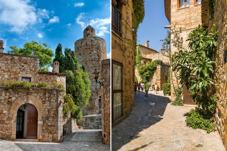 Die malerischen Gassen in Peratallada, Katalonien