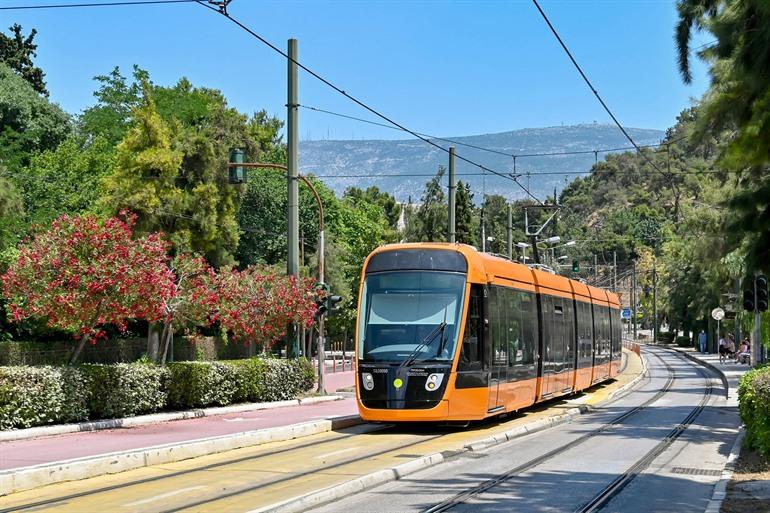 Die Straßenbahn in Athen, Griechenland