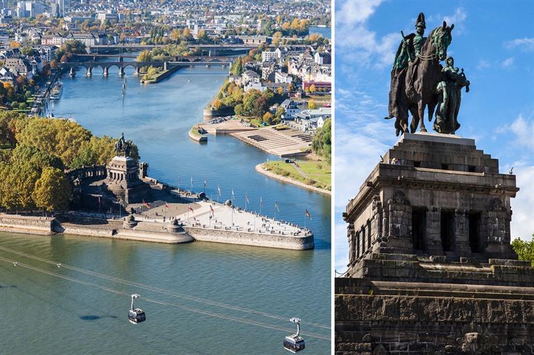 Deutsches Eck und das Reiterstandbild von Kaiser Wilhelm I., Koblenz