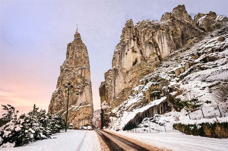 Schnee in Dinant