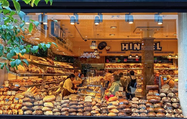 Schaufenster der Bäckerei Hinkel, Düsseldorf