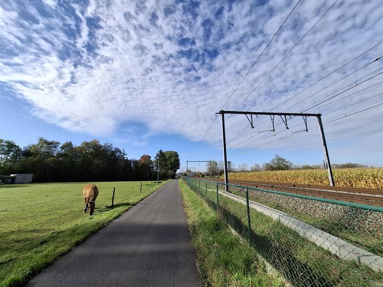Fahrradtour entlang der Bahnstrecke zwischen Gent und Kortrijk