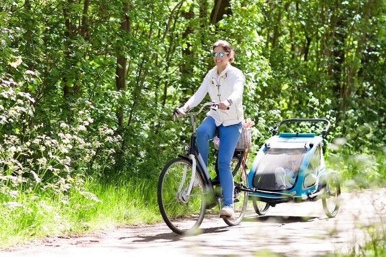 Fahrradanhänger mit Windschutz