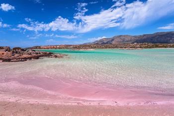 Genießen am rosafarbenen Sandstrand von Elafonissi, Kreta
