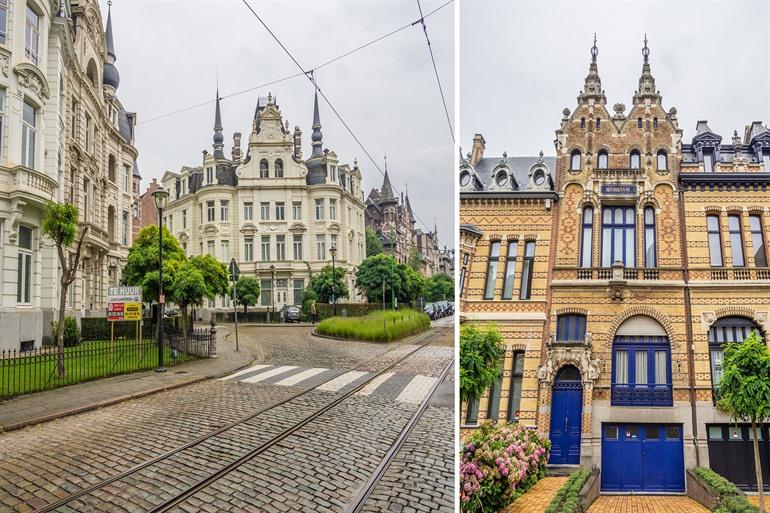 Fassaden im Belle Époque-Stil im Zurenborg-Viertel, Antwerpen