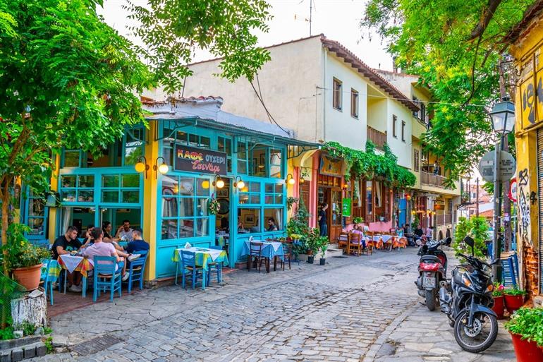 Gemütliche Cafés und Restaurants im Ladadika-Viertel in Thessaloniki