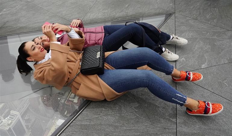 Glasboden auf der Edge Observation Deck, New York
