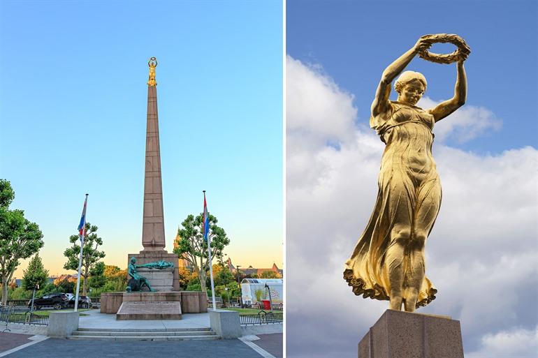 Goldene Statue der Gëlle Fra in Luxemburg
