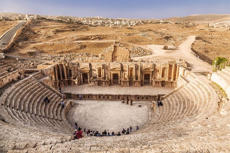Großes Theater in der antiken Stadt Jerash, Jordanien
