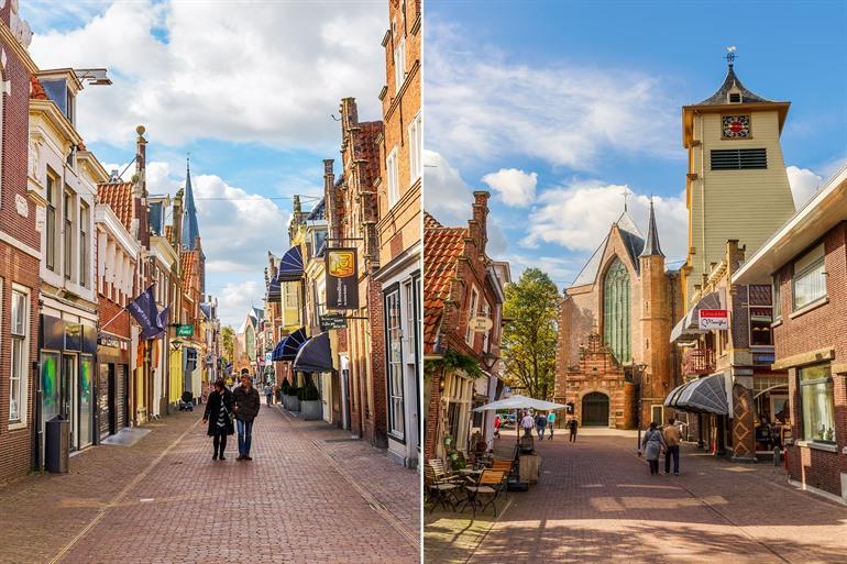 Das Zentrum von Enkhuizen mit der Westerstraat und der Westerkerk