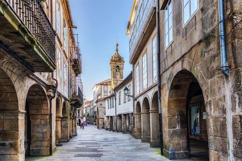 Das Zentrum von Santiago de Compostela, Spanien