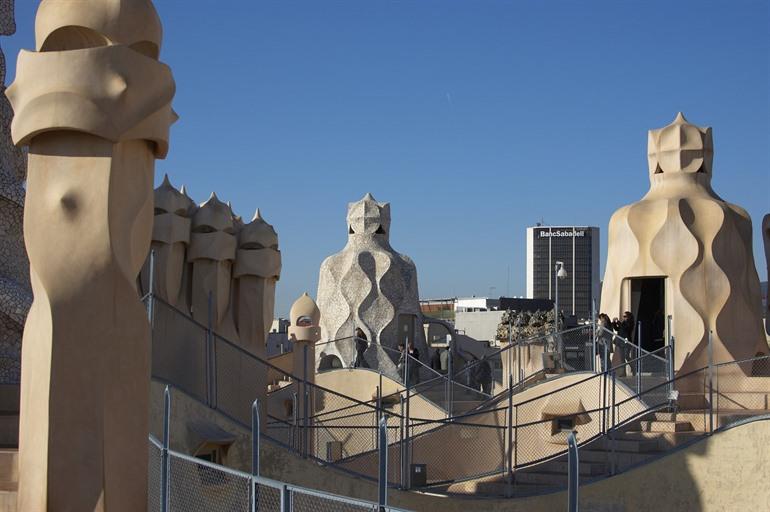 Das Dach von Casa Milà in Barcelona