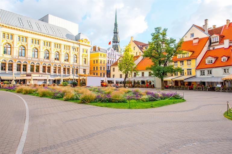 Der Līvu-Platz in Riga, Lettland