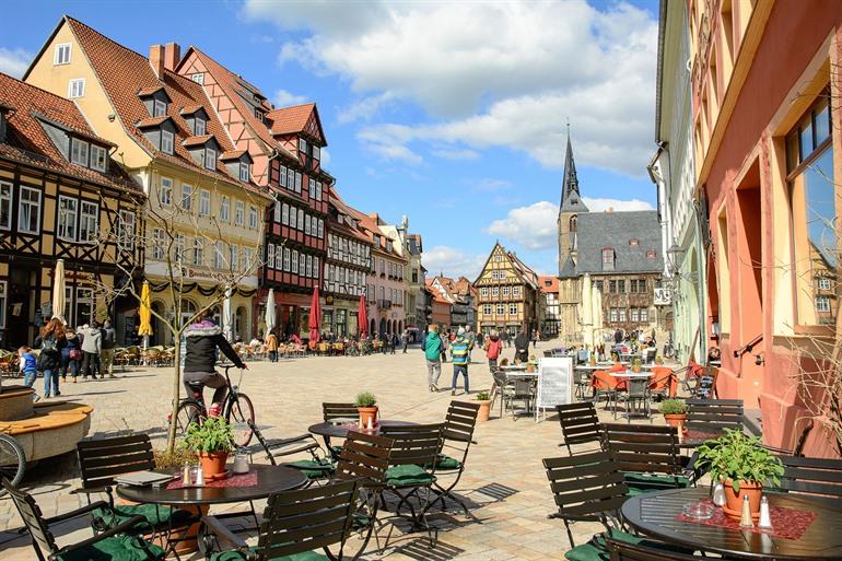 Der Marktplatz von Quedlinburg im Harz
