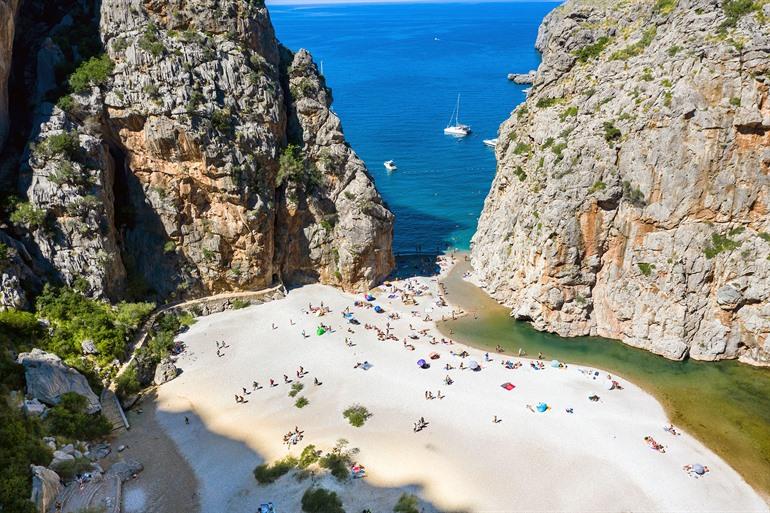 Der Strand von Torrent de Pareis, Mallorca