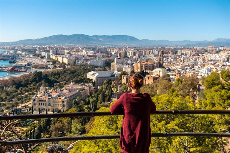 Der Blick über Málaga vom Castillo de Gibralfaro