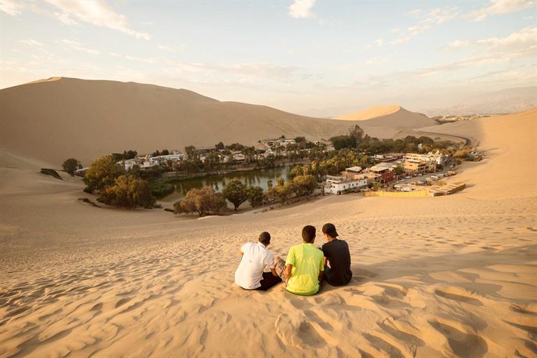 Huacachina bei Sonnenuntergang
