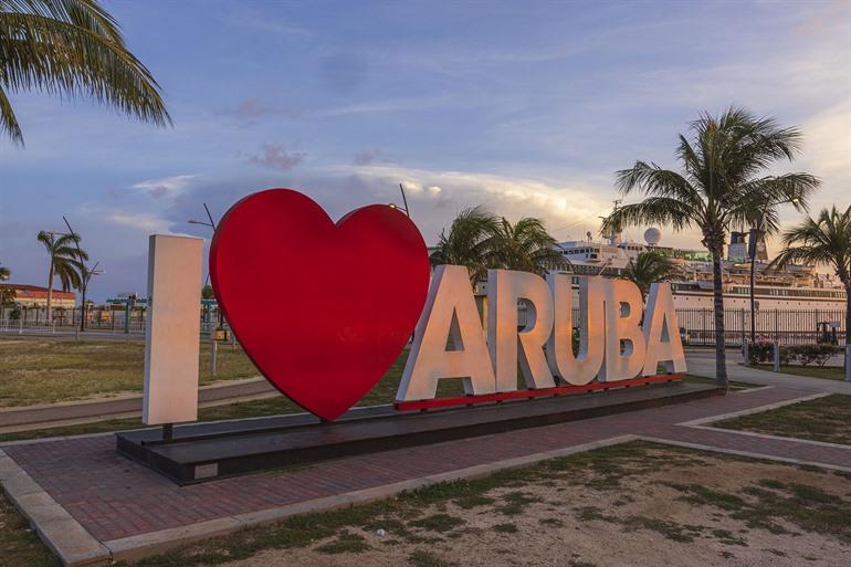 Ich liebe das Aruba-Schild in Oranjestad