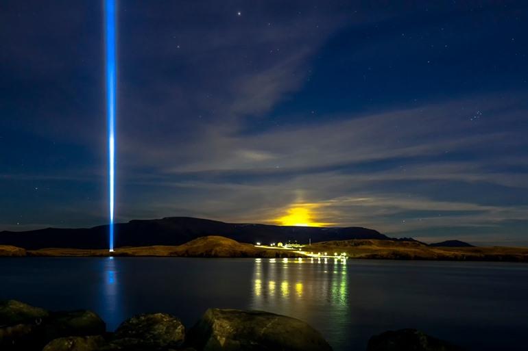 Imagine Peace Tower in Reykjavik