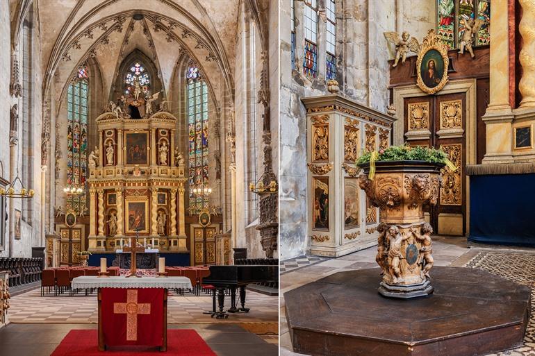 Innenraum der Marktkirche St. Benediktii in Quedlinburg, Harz