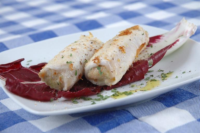 Schwertfisch-Involtini, Gericht mit Schwertfisch, Sizilien