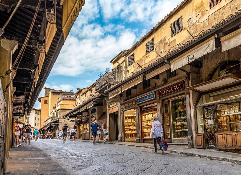 Juweliergeschäfte an der Ponte Vecchio, Florenz