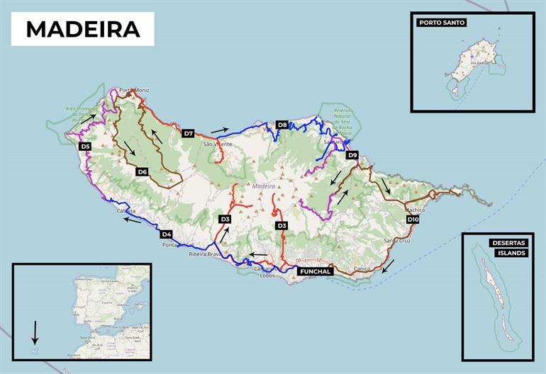Straßenkarte für Madeira Roadtrip