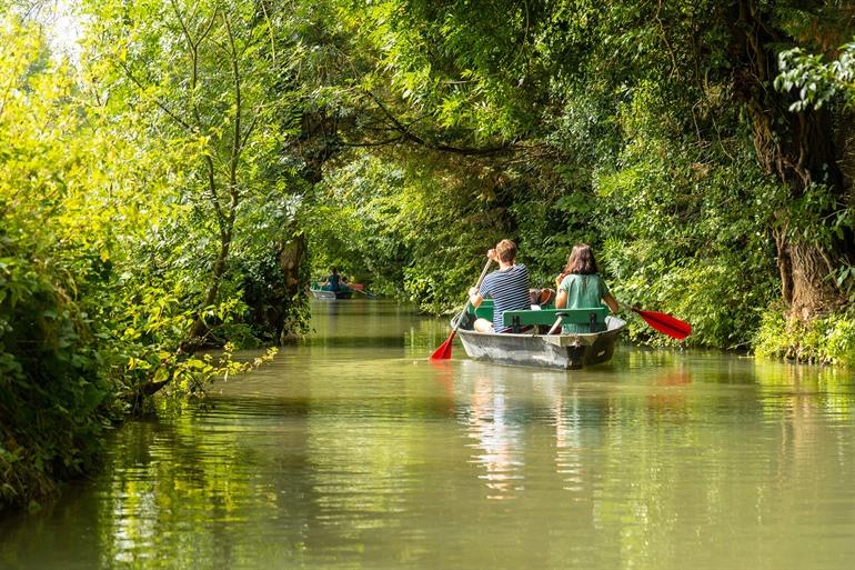Kajakfahren im Marais Poitevin, Frankreich