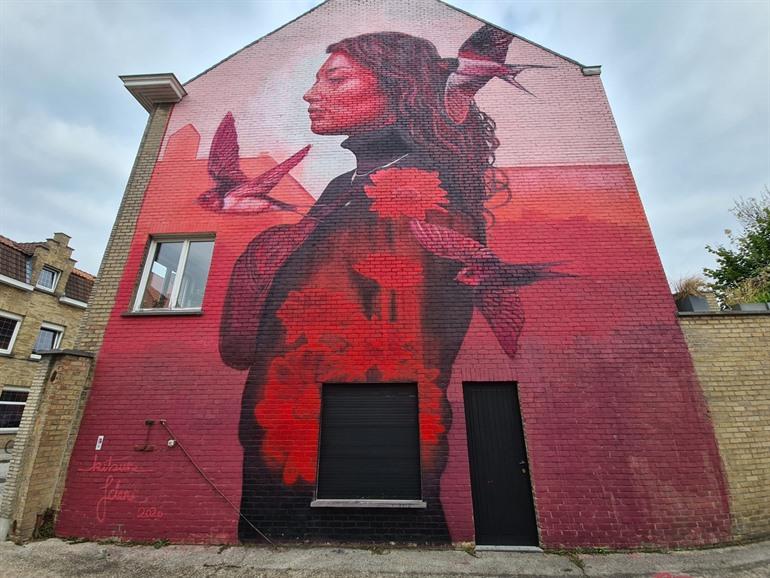 Kitsune Jolene, Street-Art Brügge