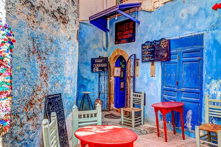 Buntes Restaurant in der Medina von Essaouira