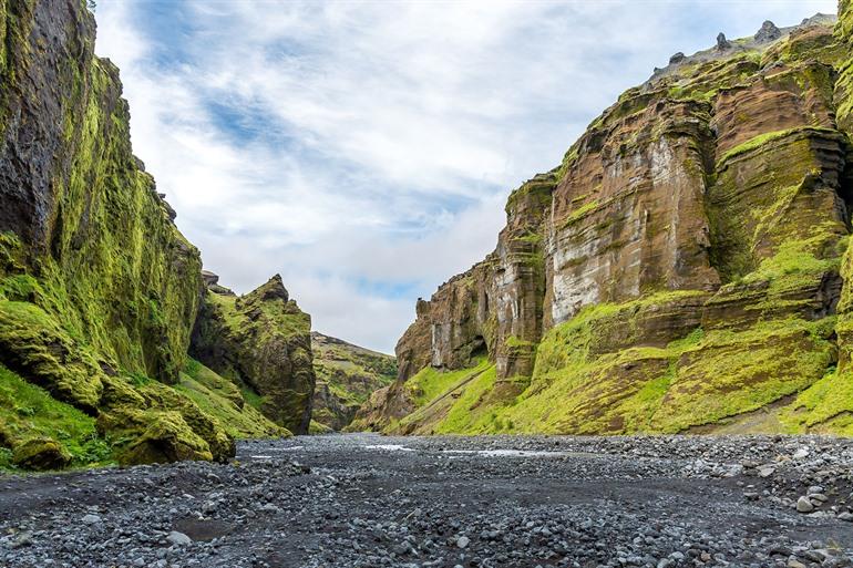 Schlucht auf dem Weg nach Þórsmörk, Island