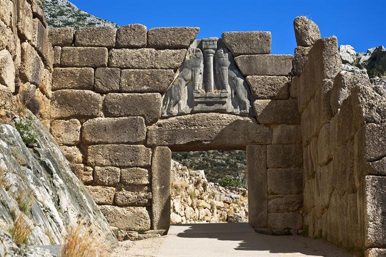 Löwenportal in Mykines, Peloponnes
