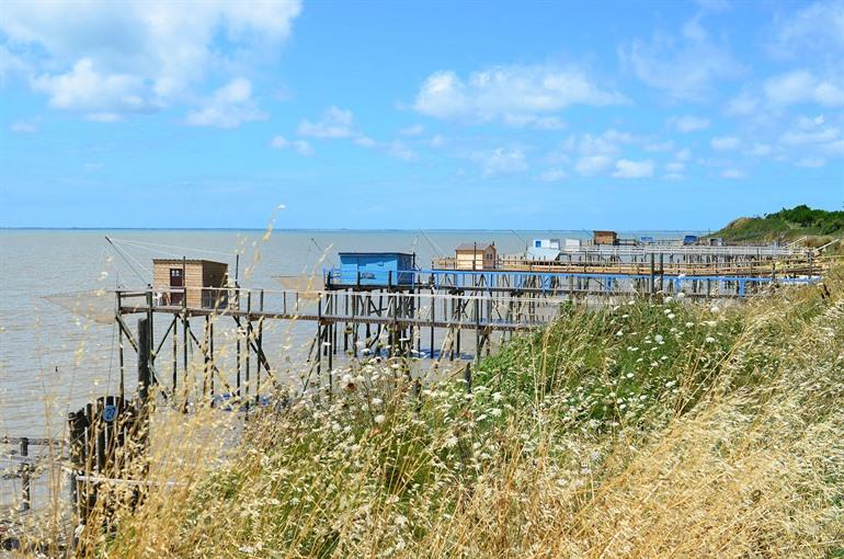 Die Carrelets in Port des Barques, Charente-Maritime