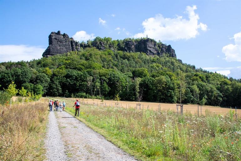 Lilienstein Tafelberg, oberhalb der Elbe