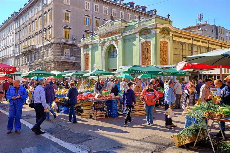 Lokaler Markt in Rijeka, Kroatien