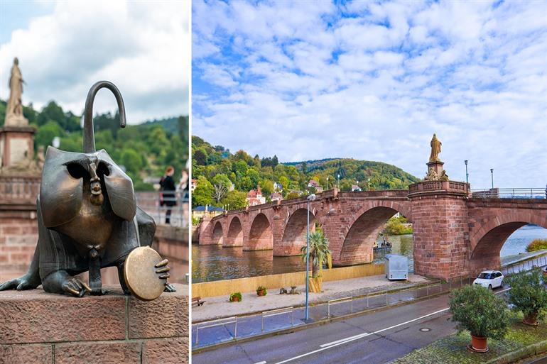 Spaziergang über die Alte Brücke in Heidelberg