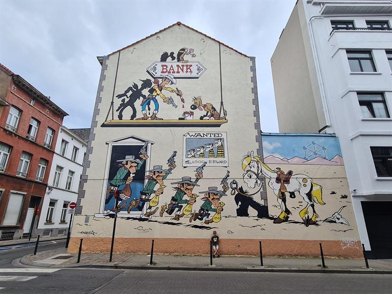 Lucky Luke Wandbild in Brüssel